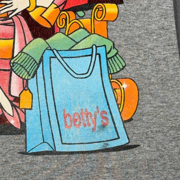 Vintage Betty Boop Shirt Adult MEDIUM Gray Queen Shopping All About Me Toon Y2K - Picture 5 of 8